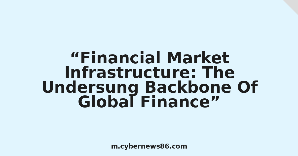 Financial Market Infrastructure: The Undersung Backbone Of Global Finance